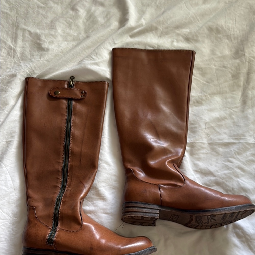 MIA Brown Leather Knee-High Boots